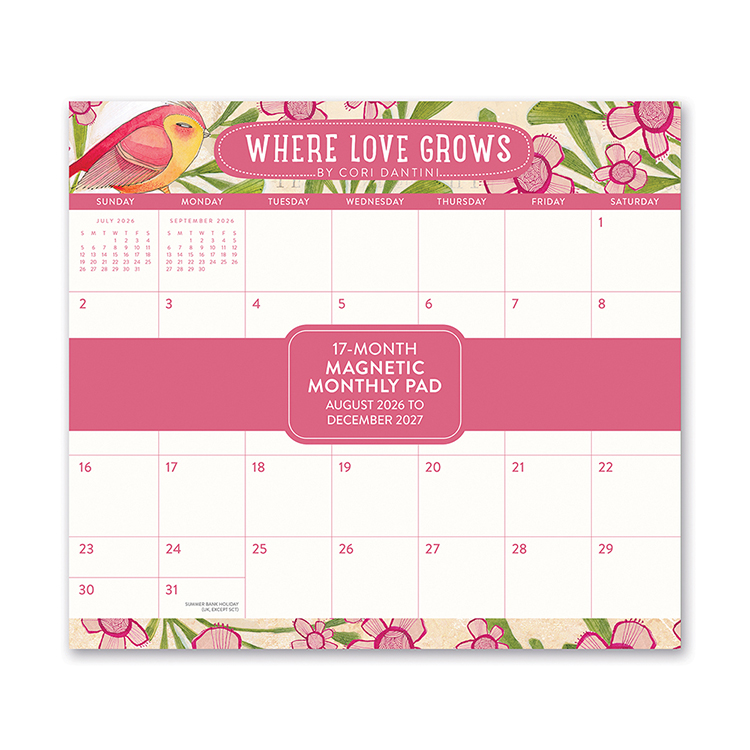 Picture of 2027 Where Love Grows Magnetic Monthly Pad
