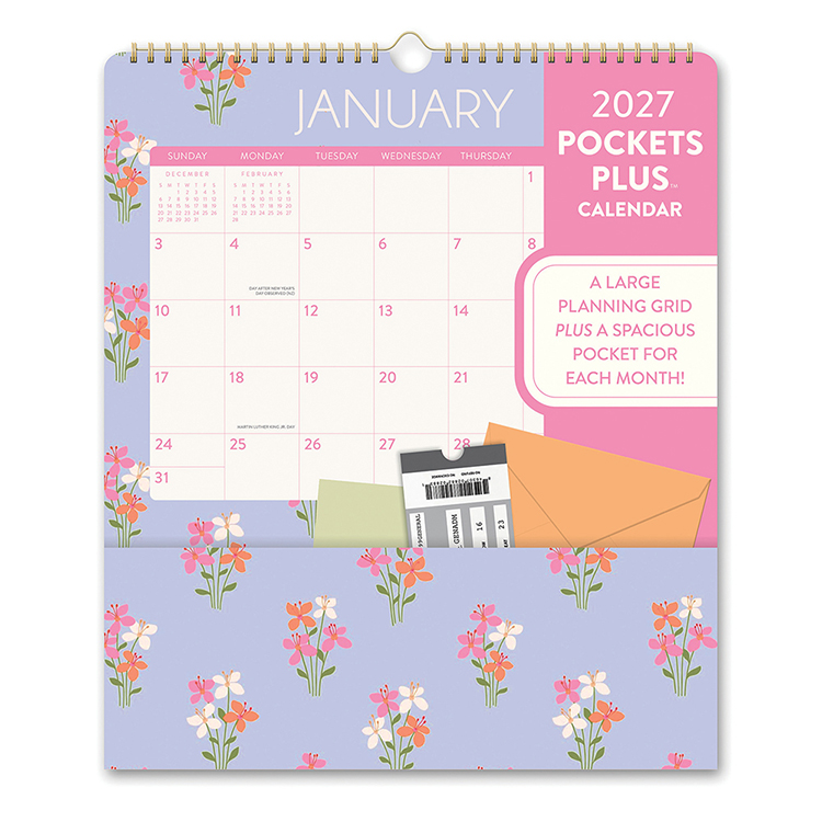 Picture of 2027 Secret Garden Pockets Plus Wall Calendar