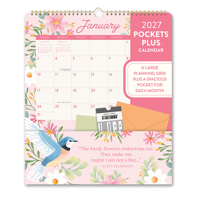 Picture of 2027 Birds & Blooms Pockets Plus Wall Calendar