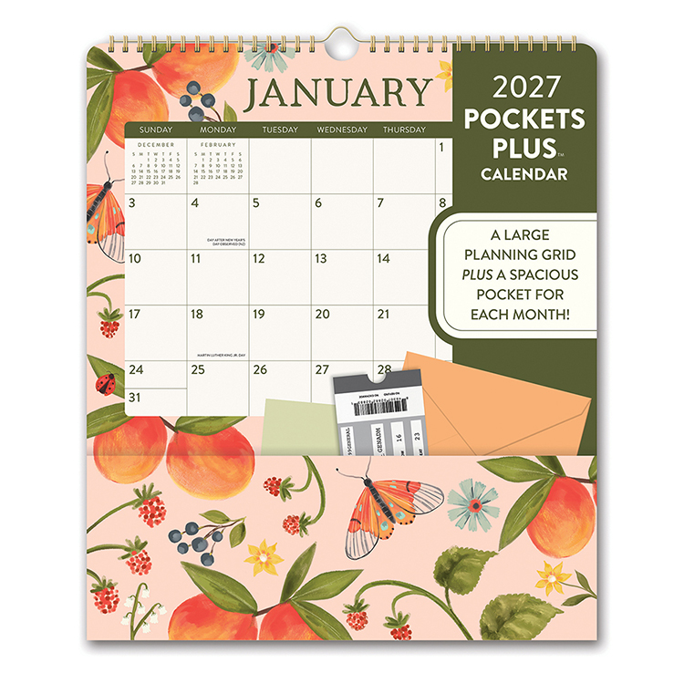 Picture of 2027 Fruit & Flora Pockets Plus Wall Calendar