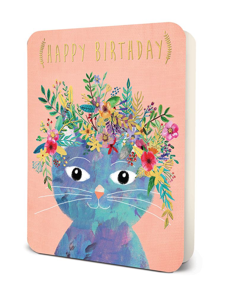 Picture of Happy Birthday Cat Deluxe Greeting Card