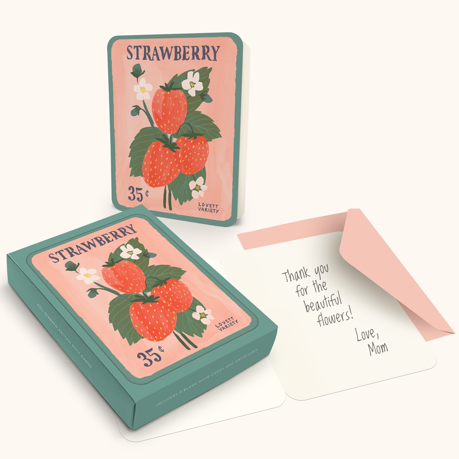 Picture of Strawberry Seeds Artisan Note Card Set