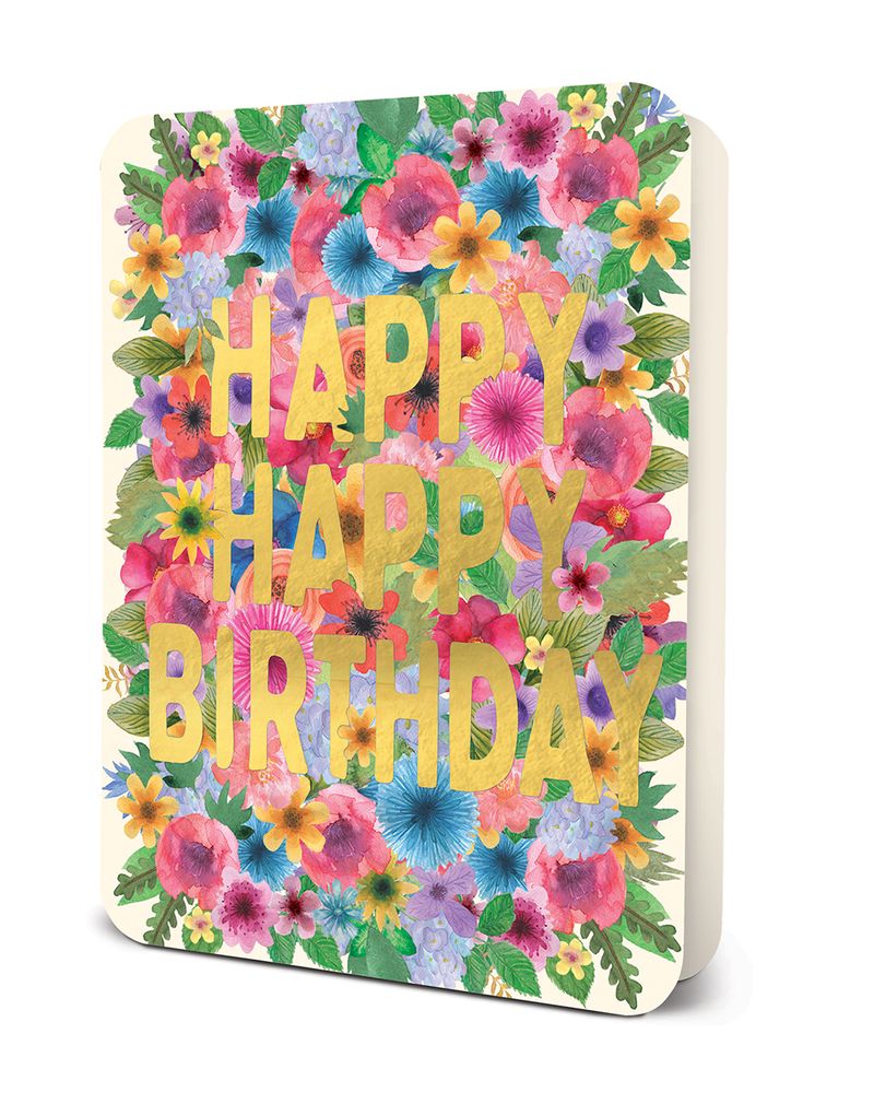 Picture of Happy Happy Birthday Floral Deluxe Greeting Card