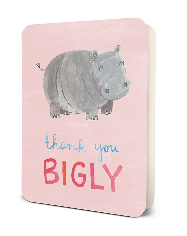 Picture of Thank You Bigly Hippo Deluxe Greeting Card