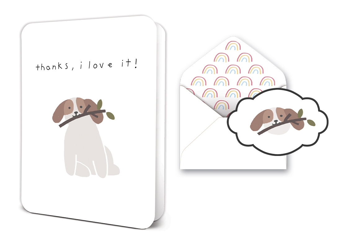 Picture of Thanks, I Love It (Dog) Deluxe Greeting Card