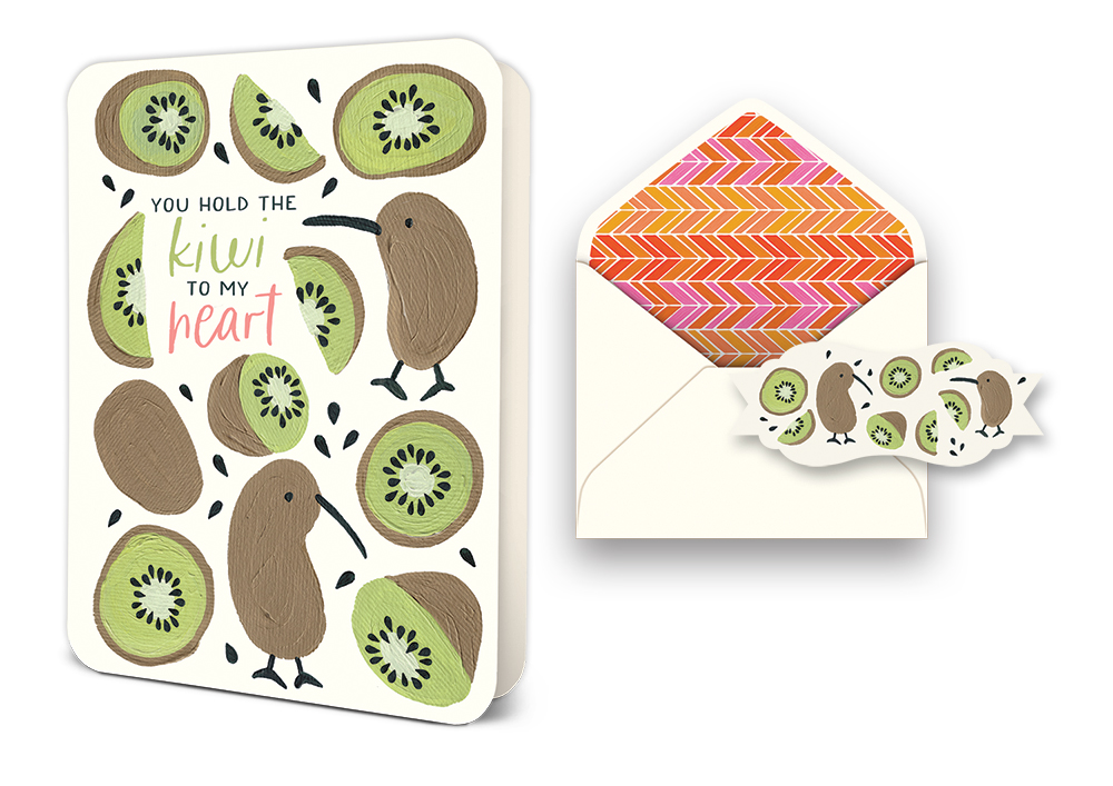 Picture of You Hold the Kiwi to My Heart Deluxe Greeting Card
