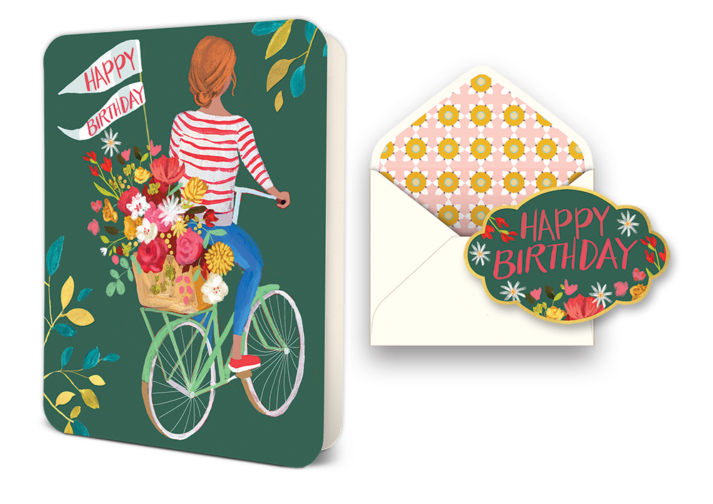 Picture of Happy Birthday Bicycle Ride Deluxe Greeting Card