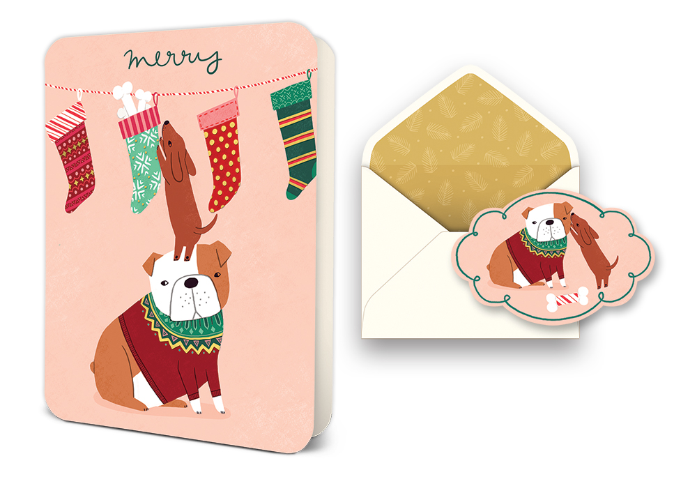 Picture of Merry Canines Deluxe Greeting Card