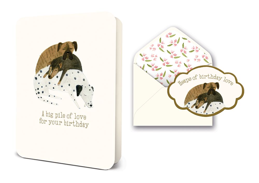 Picture of Puppy Love Birthday Deluxe Greeting Card