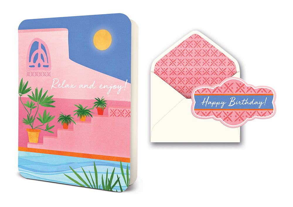 Picture of Poolside Birthday Deluxe Greeting Card
