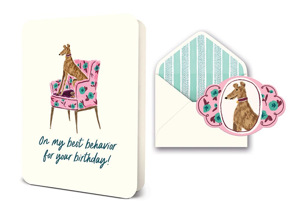 Picture of Best Behavior Birthday Deluxe Greeting Card