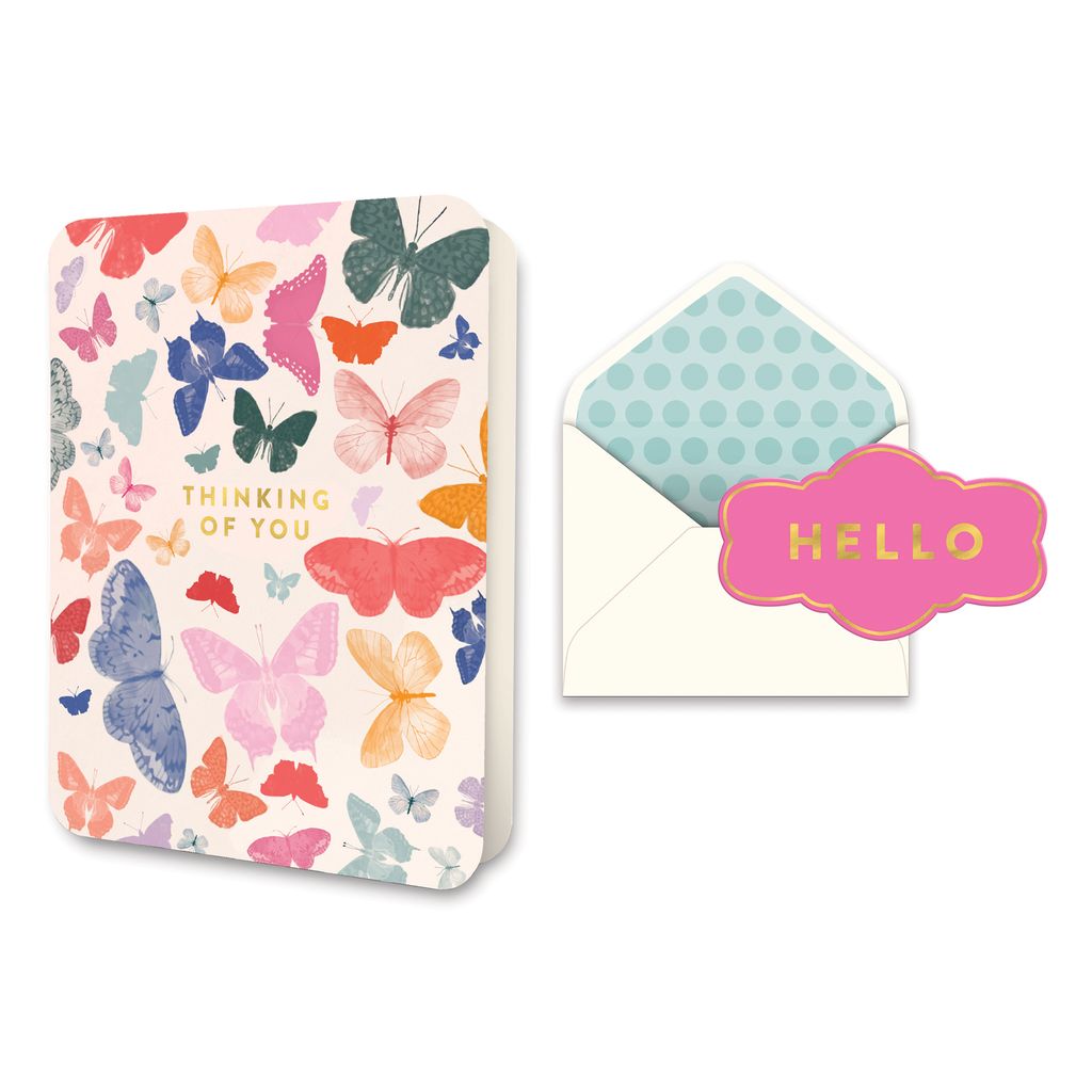 Picture of Thinking of You Butterflies Deluxe Greeting Card