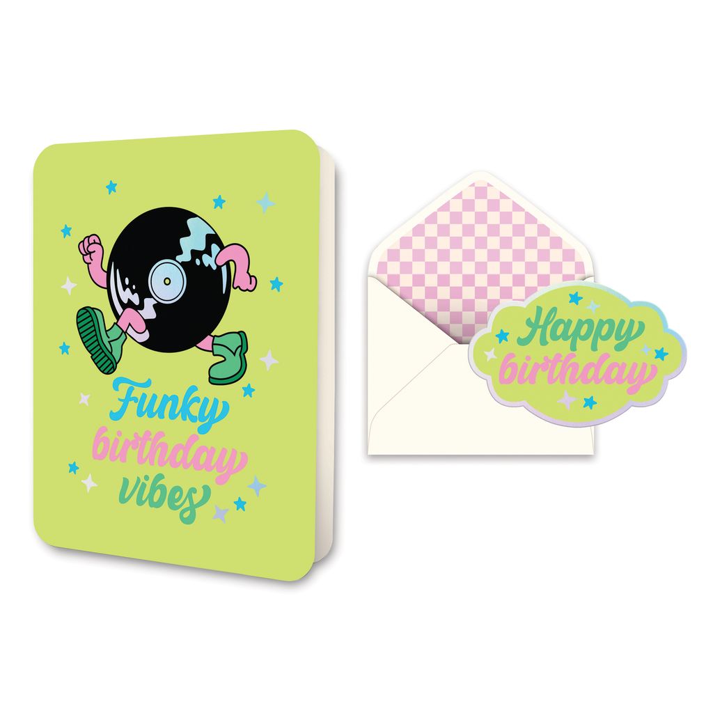 Picture of Funky Birthday Vibes Deluxe Greeting Card