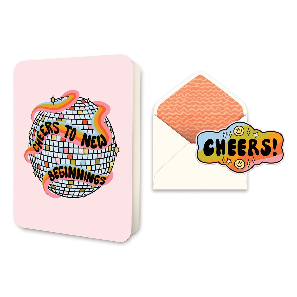 Picture of Cheers to New Beginnings Deluxe Greeting Card