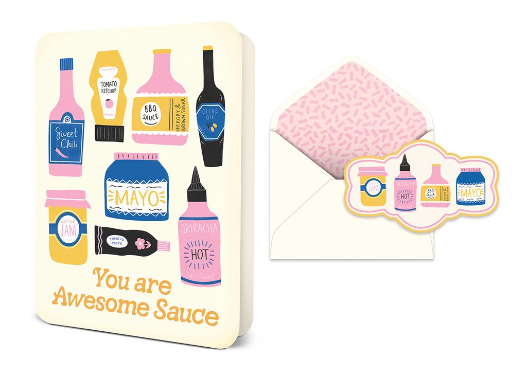 Picture of You Are Awesome Sauce Deluxe Greeting Card