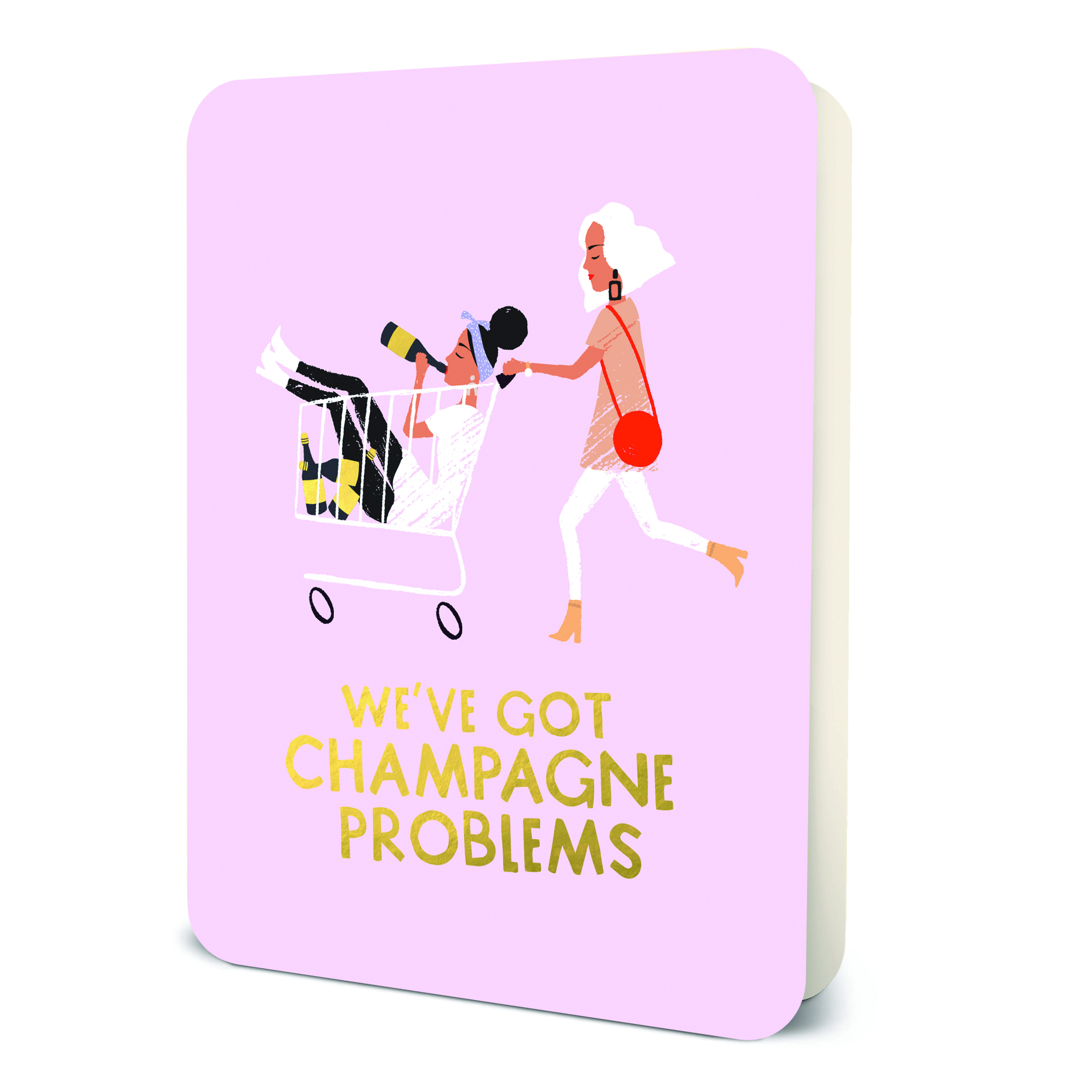 Picture of Champagne Problems Deluxe Greeting Card