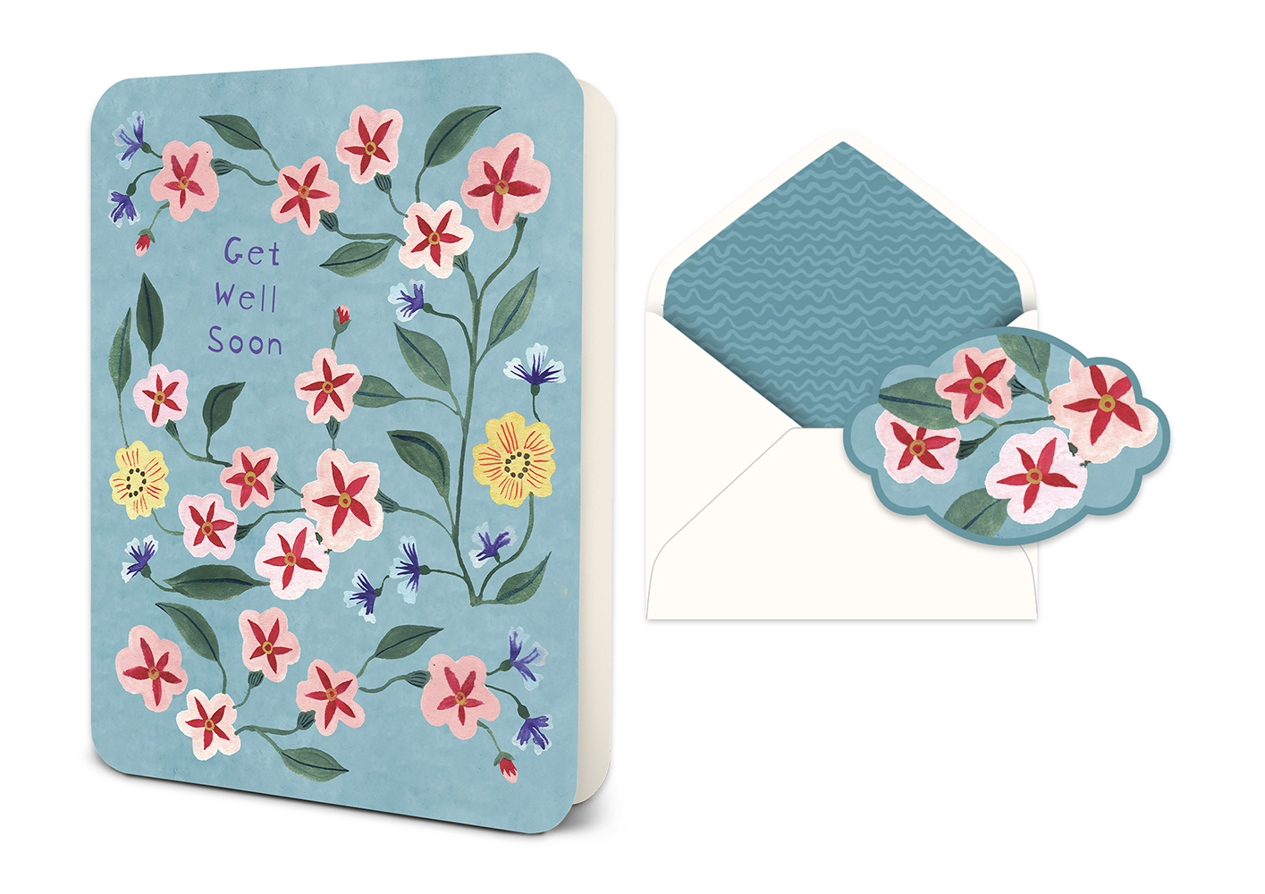Picture of Get Well Soon Floral Deluxe Greeting Card