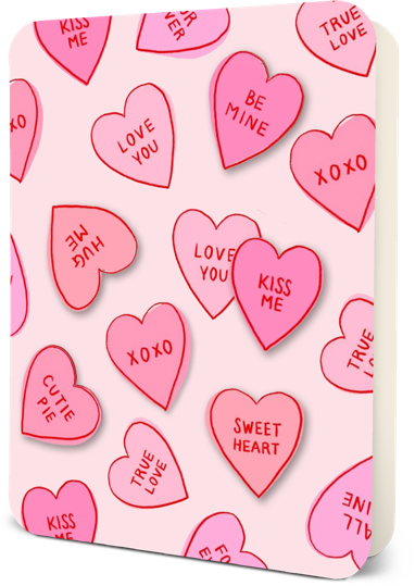 Picture of Sweet Candy Hearts Deluxe Greeting Card