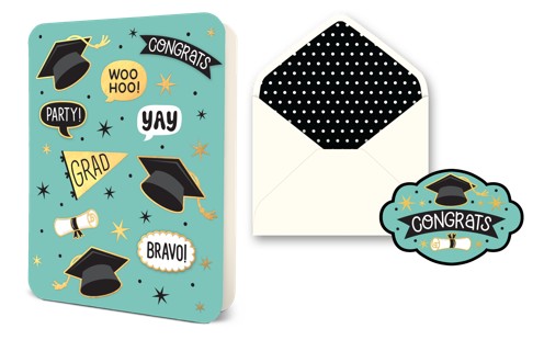 Picture of Deluxe Greeting Card Caps Off to You!