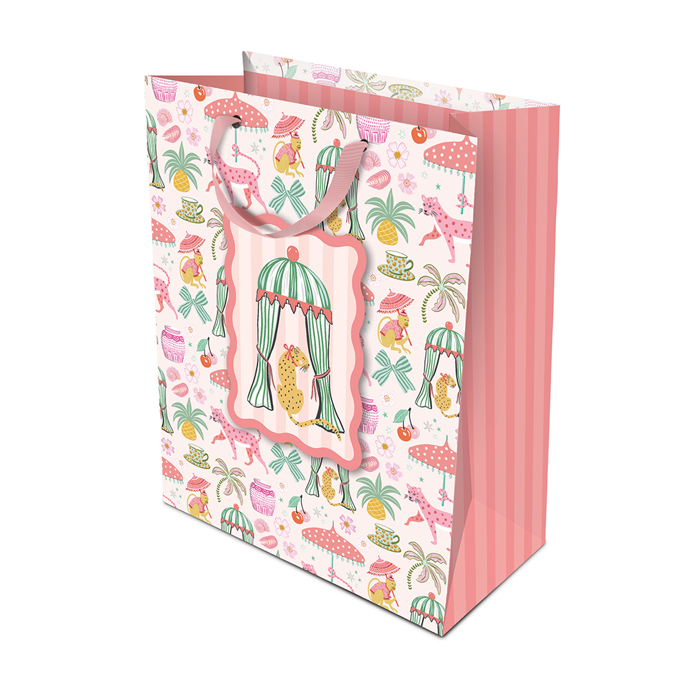 Picture of Leopard on Parade Large Vertical Die-Cut Gift Bag