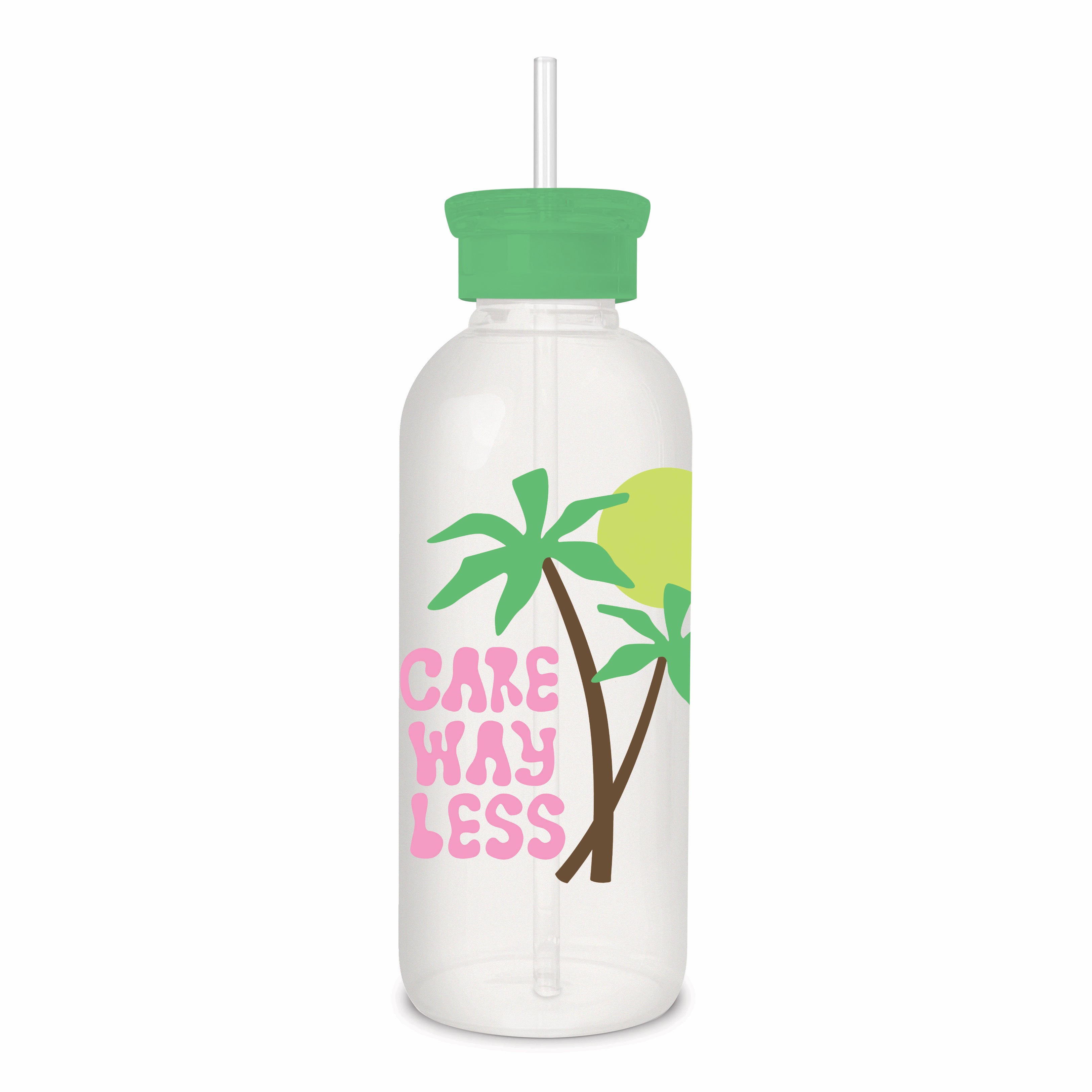 Picture of Care Way Less Glass Water Bottle with Straw