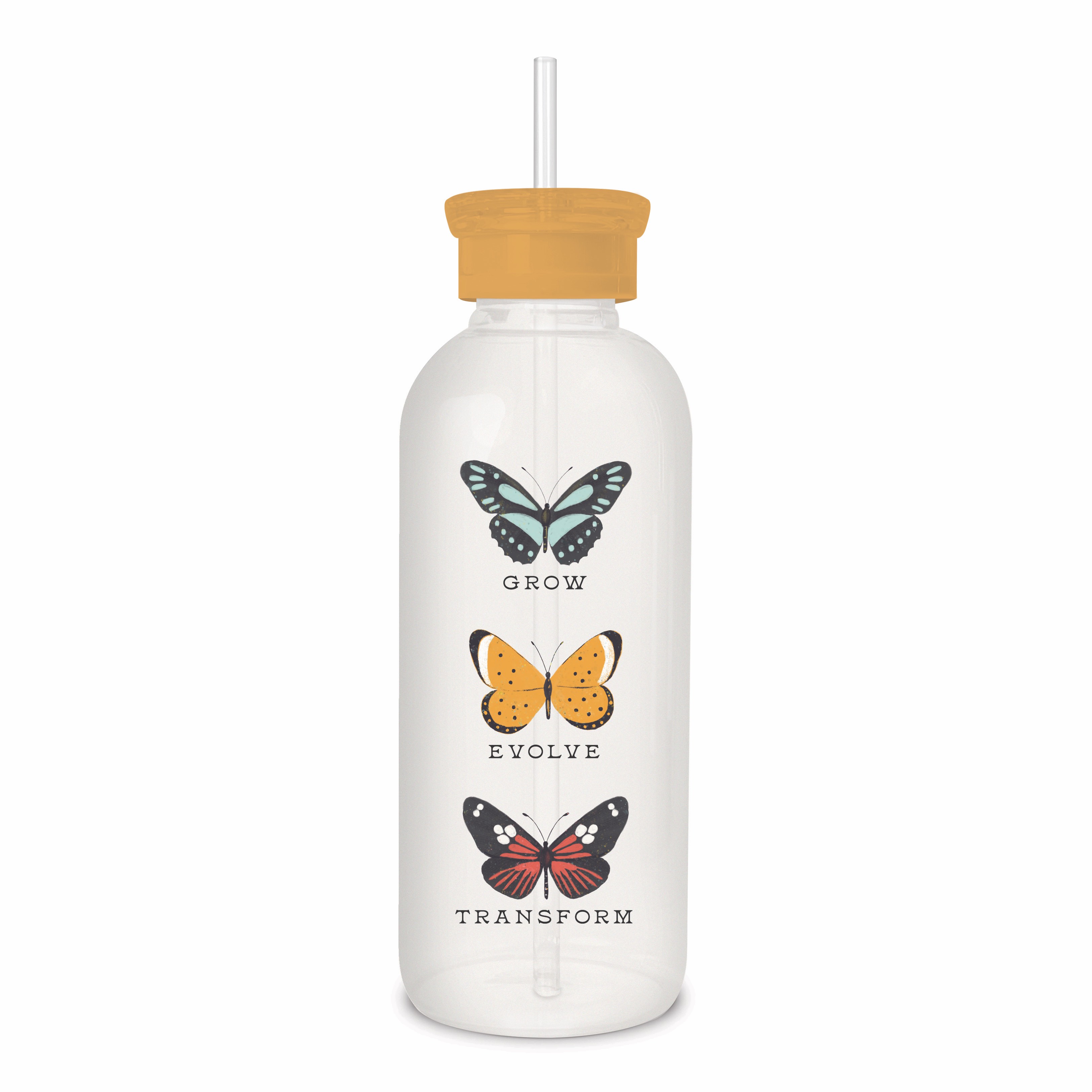 Picture of Grow Evolve Transform Glass Water Bottle with Stra