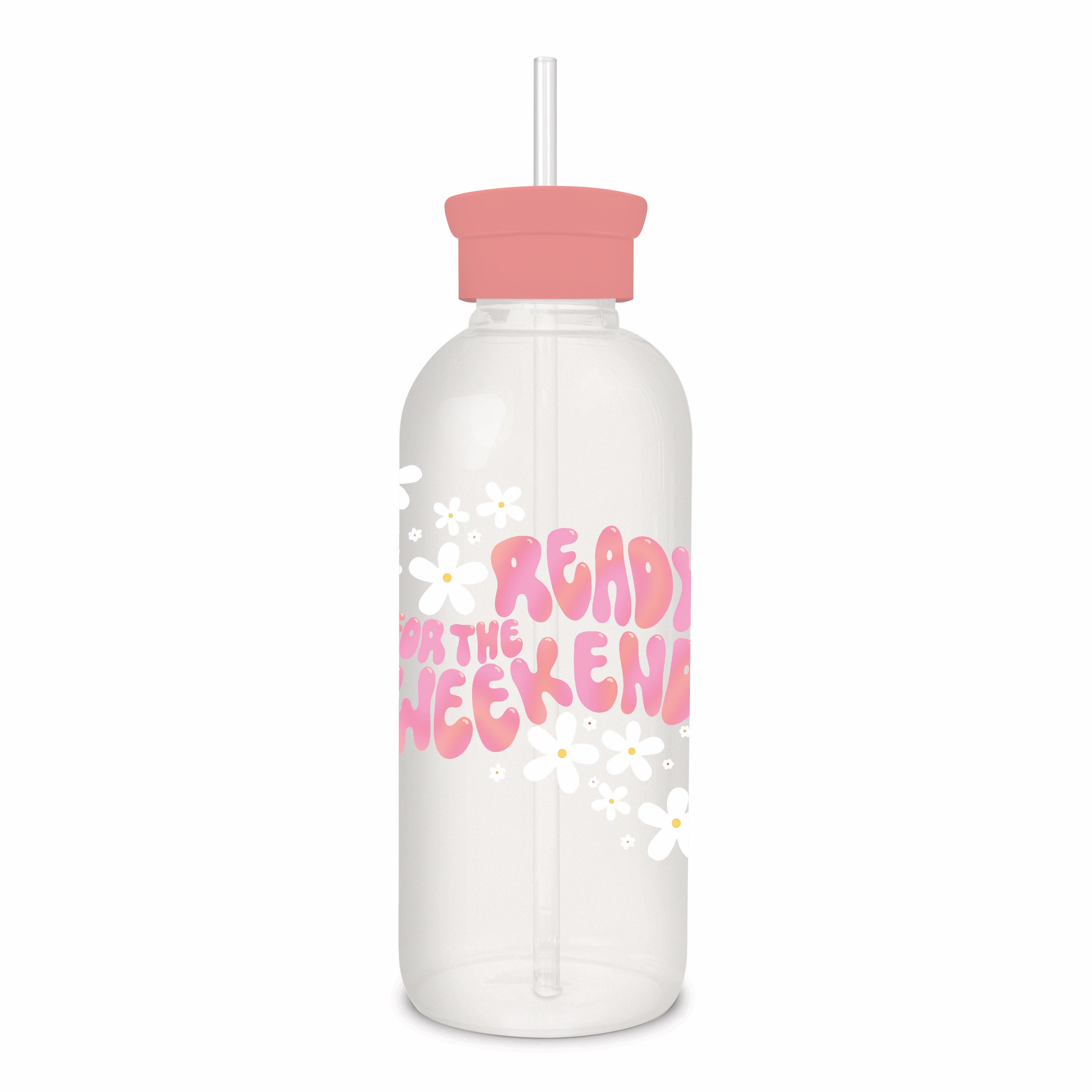 Picture of Ready for the Weekend Glass Water Bottle with Stra