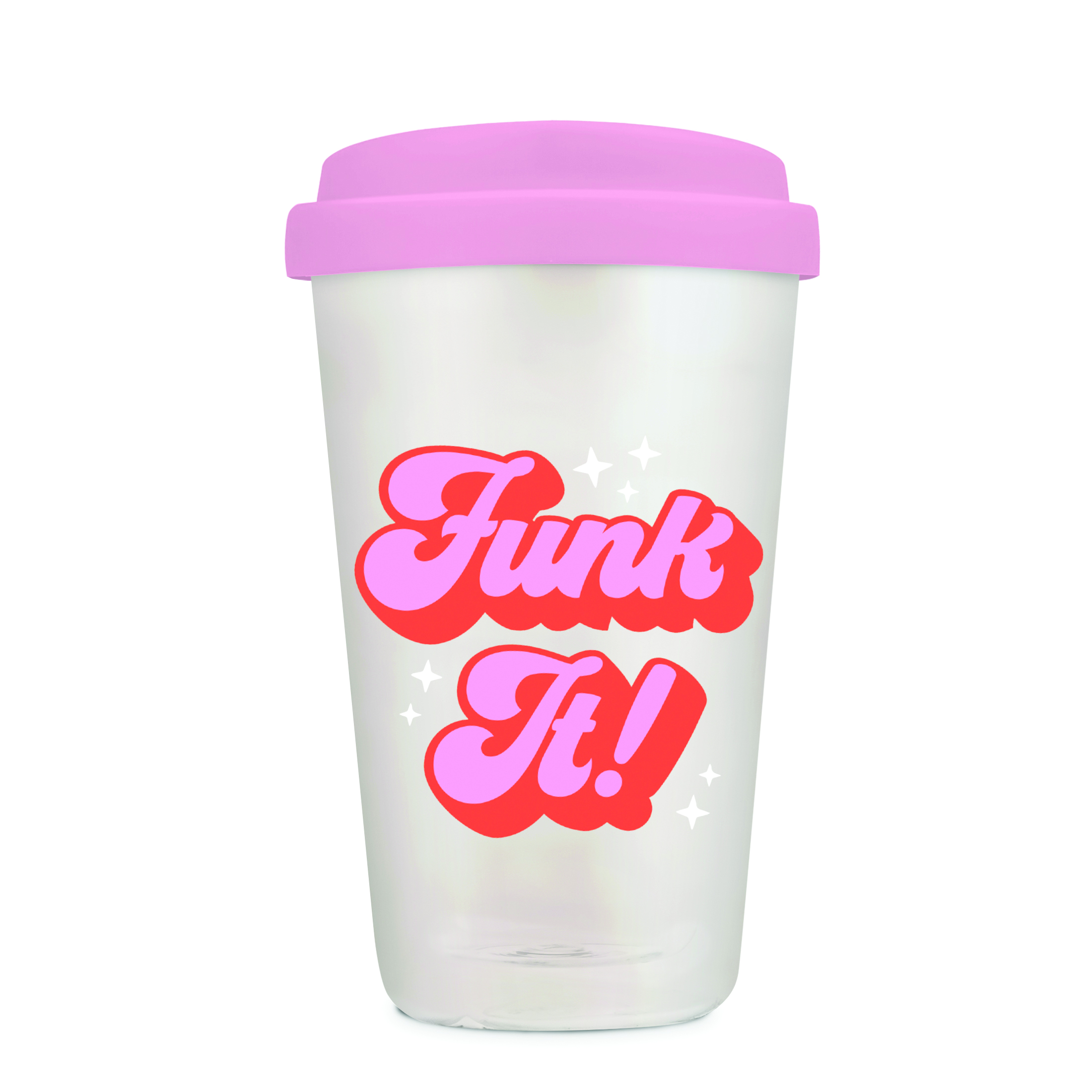 Picture of Funk It! Glass Coffee Tumbler with Sip-Through Sil