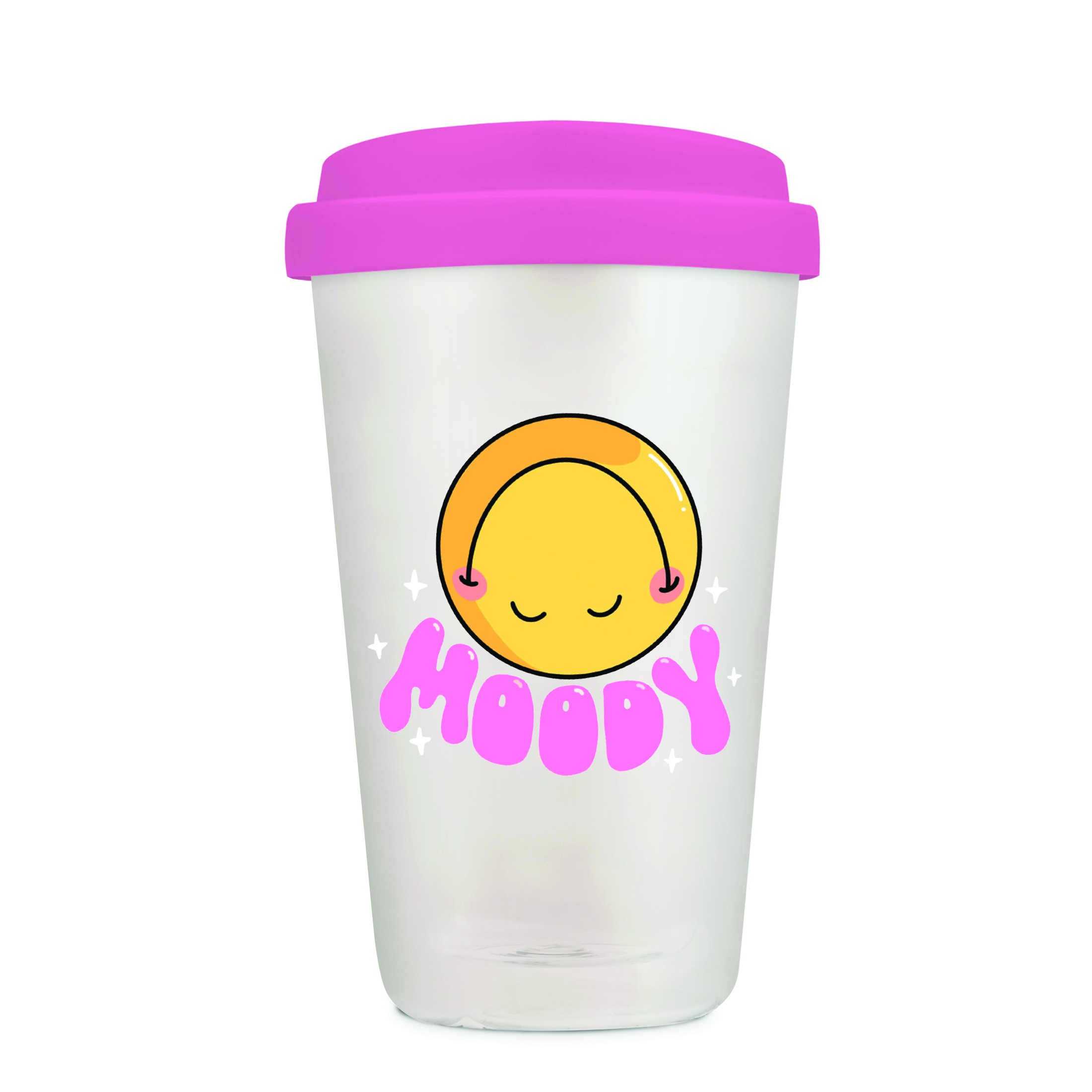 Picture of Moody Glass Coffee Tumbler with Sip-Through Silico