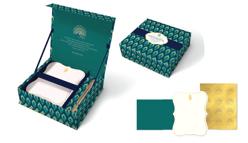 Picture of Cascading Plumes Luxury Stationery Set