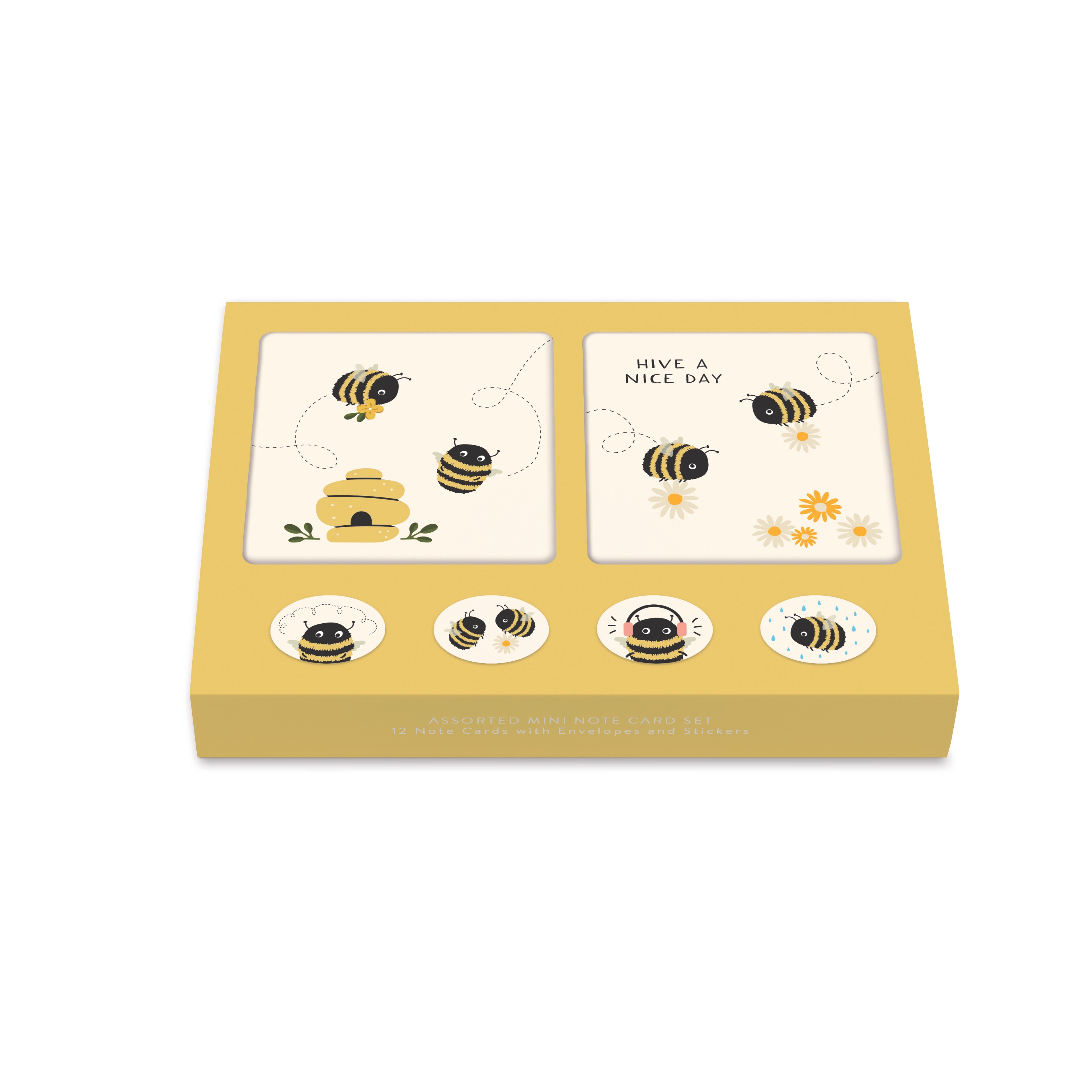 Picture of Buzzy Bees Mini Note Card Set with Stickers