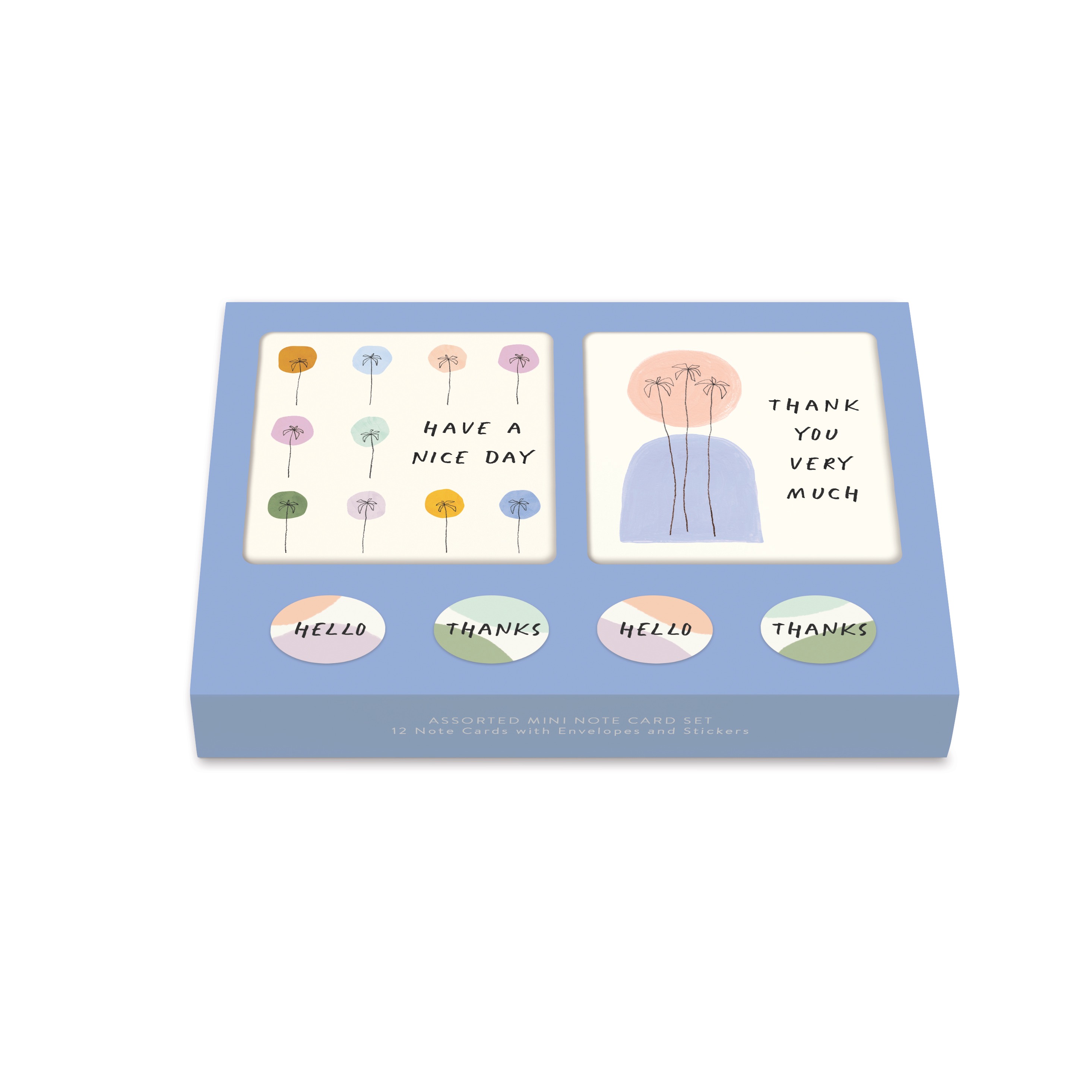 Picture of Dotted Palms Mini Note Card Set with Stickers