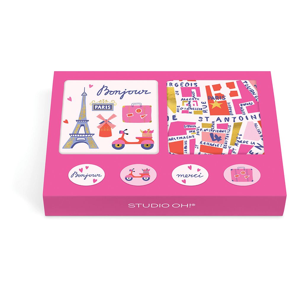 Picture of Rues de Paris Mini Note Card Set with Stickers