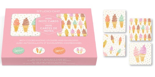 Picture of Cool & Creamy Assorted Mini Note Card Set with Sti