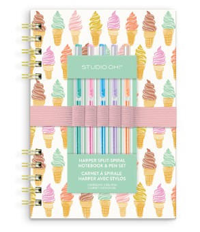 Picture of Cool & Creamy Harper Split-Spiral Notebook & Pen S