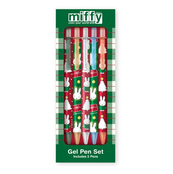 Picture of Miffy Christmas Plaid Gel Pen Set