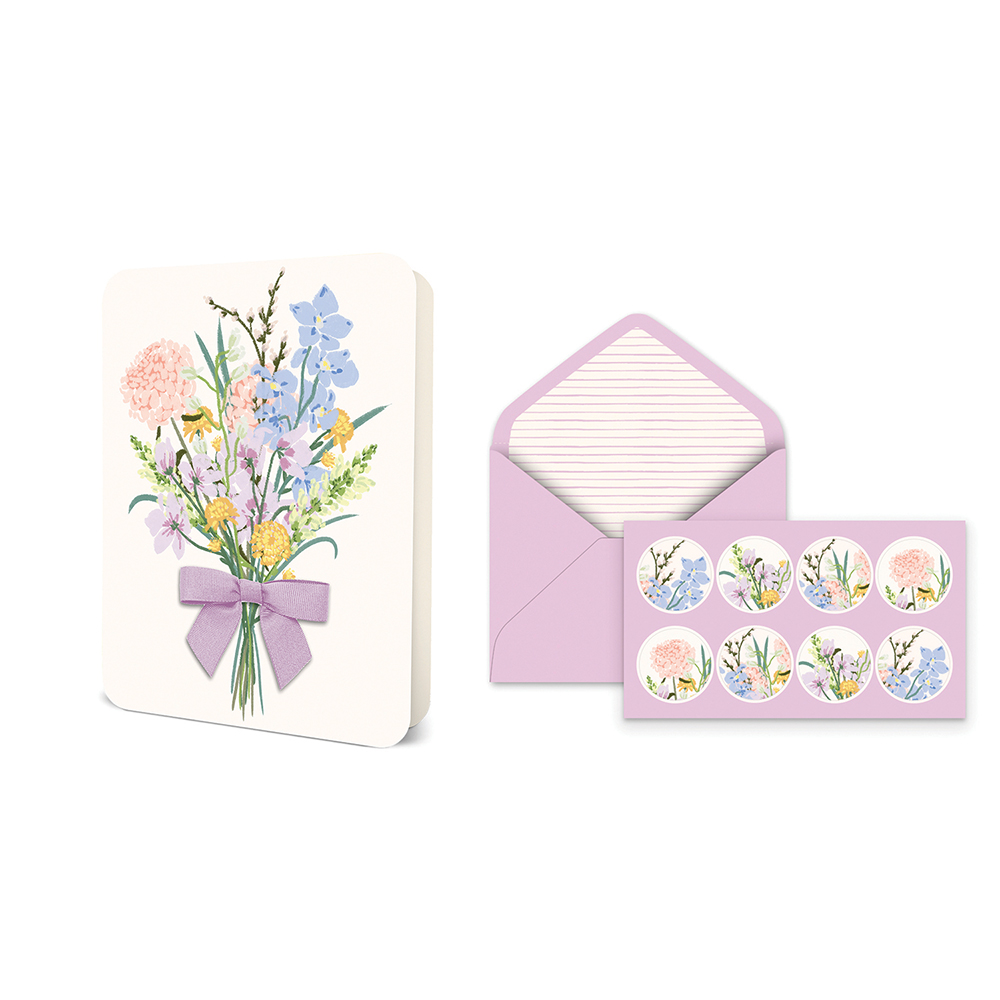 Picture of Blissful Bouquet Bow Note Card Set