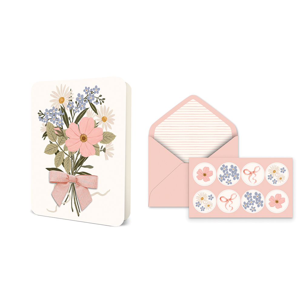Picture of Wildflower Bouquet Bow Note Card Set