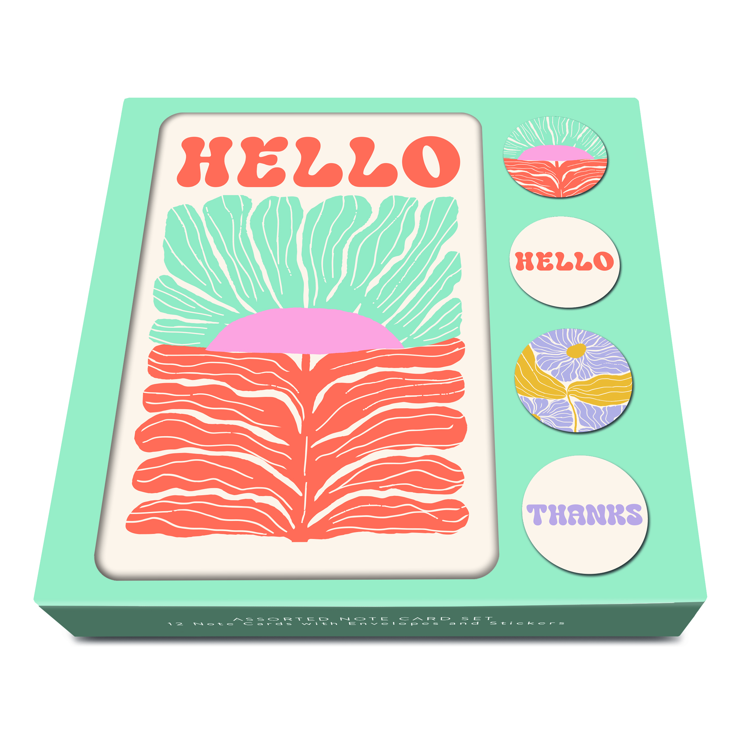 Picture of Fancy Flora Note Card Set with Stickers