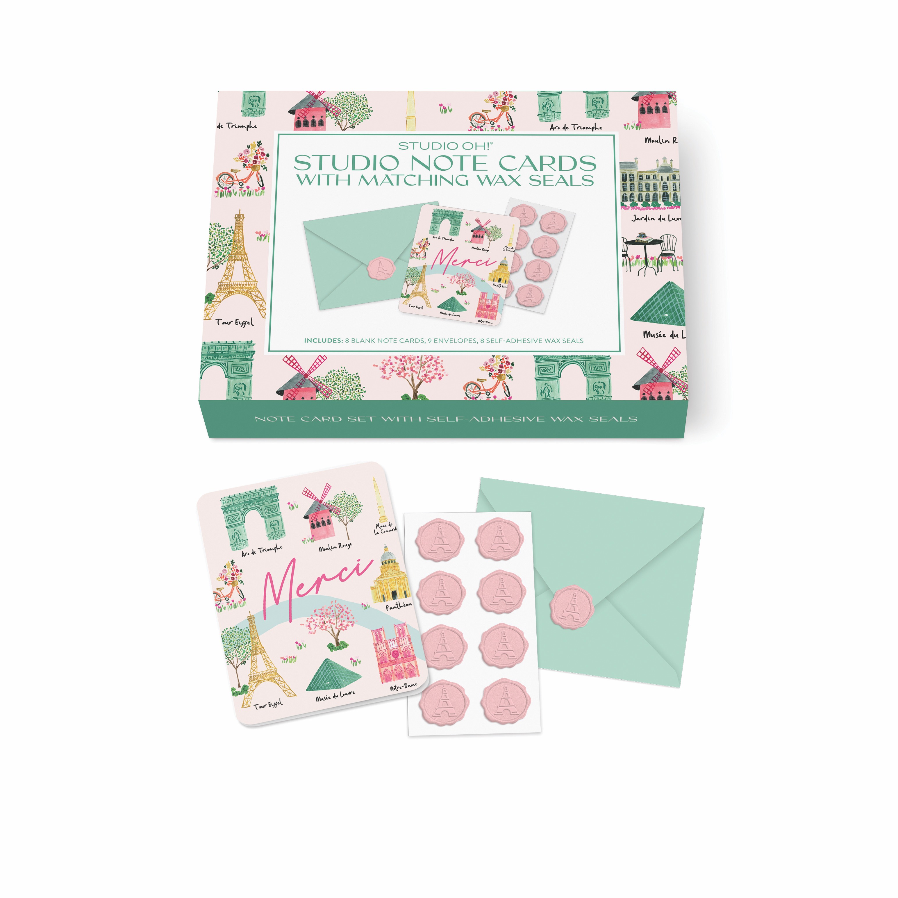 Picture of Sights of Paris Studio Note Cards with Matching Wa