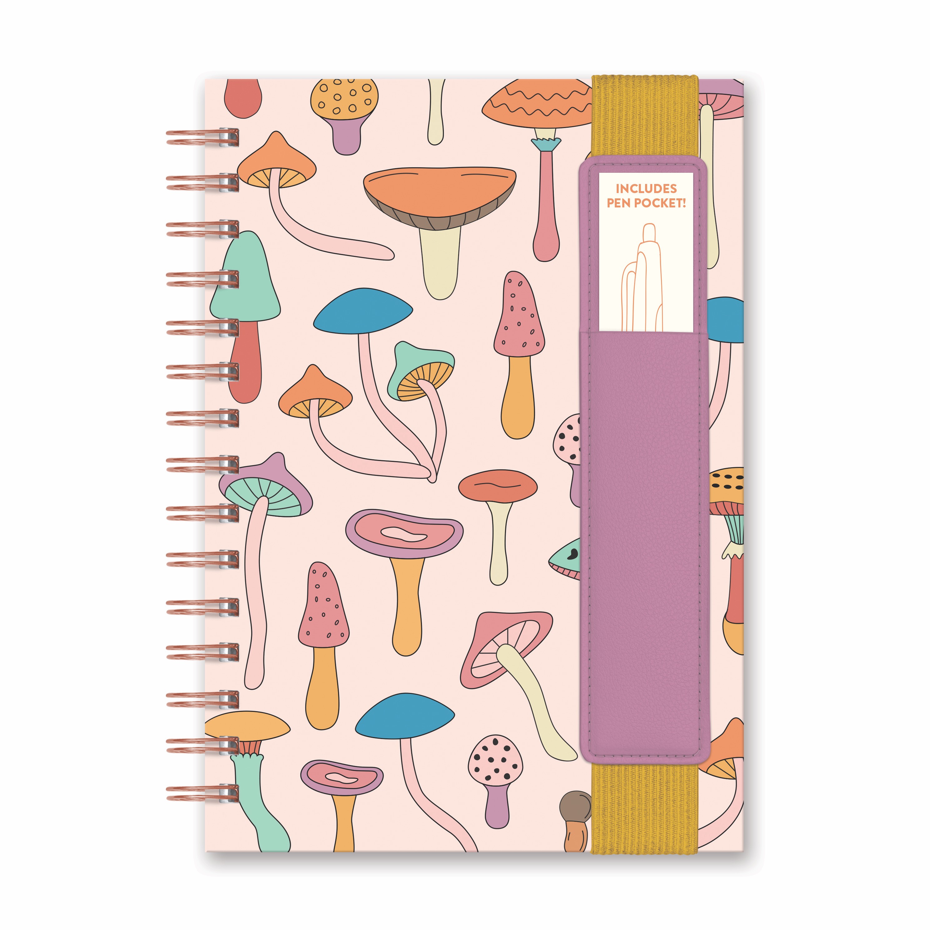 Picture of Mushroom Melody Oliver Notebook with Pen Pocket