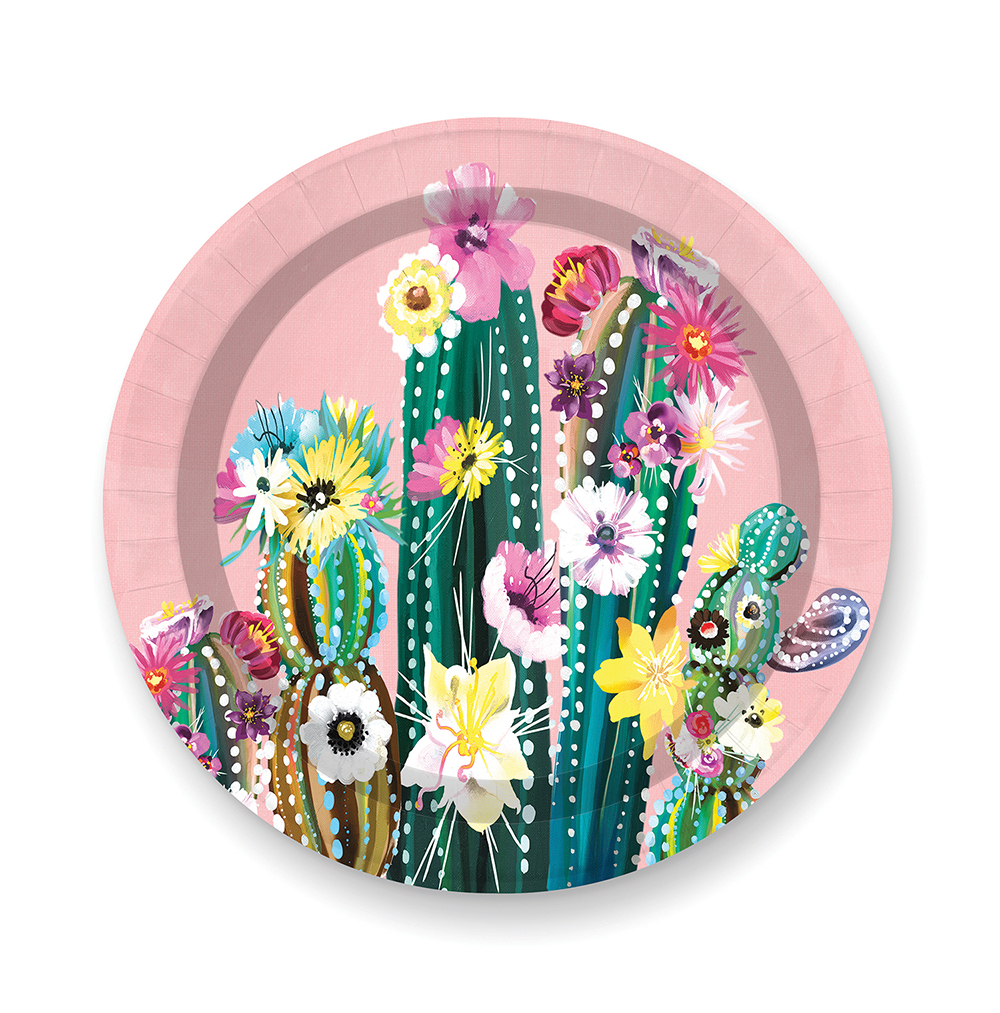 Picture of Disc. Paper Lunch Plates - Desert Blossoms