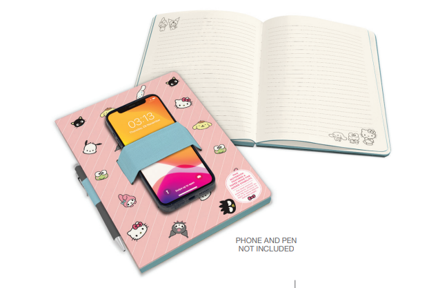 Picture of Hello Kitty and Friends Pink Pinstripe Casey Noteb