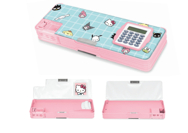 Picture of Hello Kitty and Friends Blue Grid Pencil Case