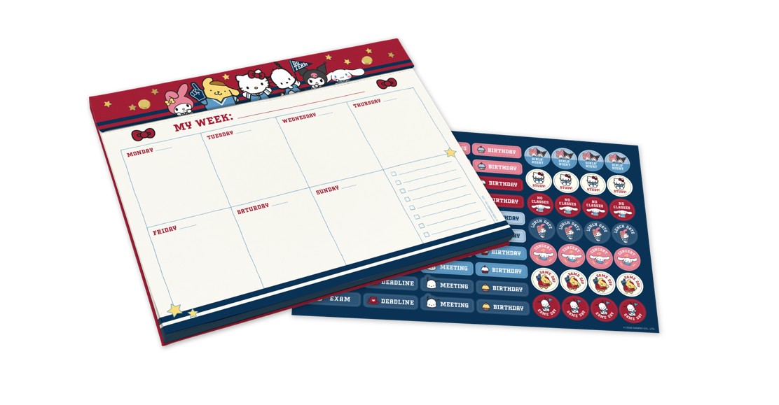Picture of Hello Kitty and Friends Varsity Weekly Desk Pad wi