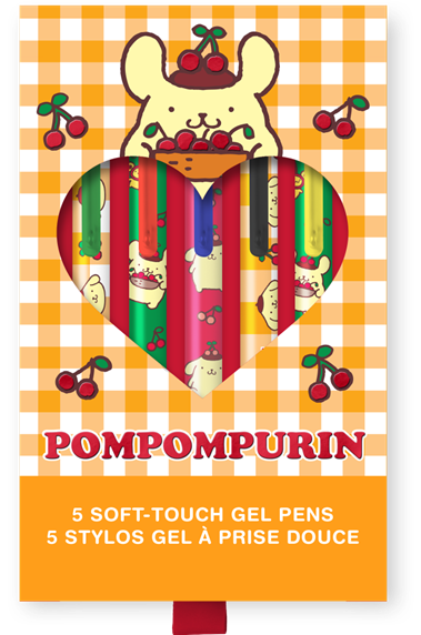Picture of Pompompurin Cherry Picnic Soft-Touch Gel Pen Set