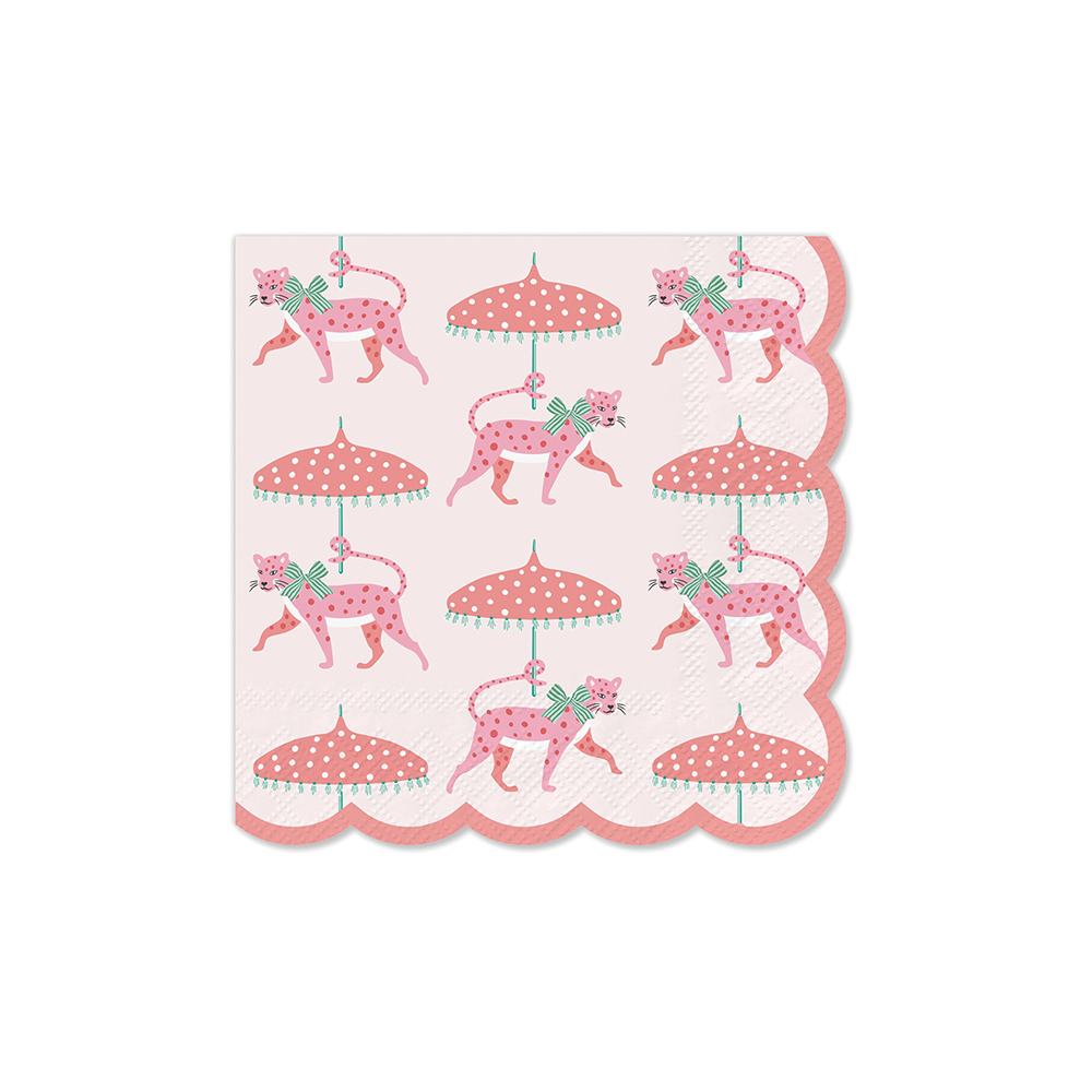 Picture of Leopard on Parade Scalloped Beverage Napkins