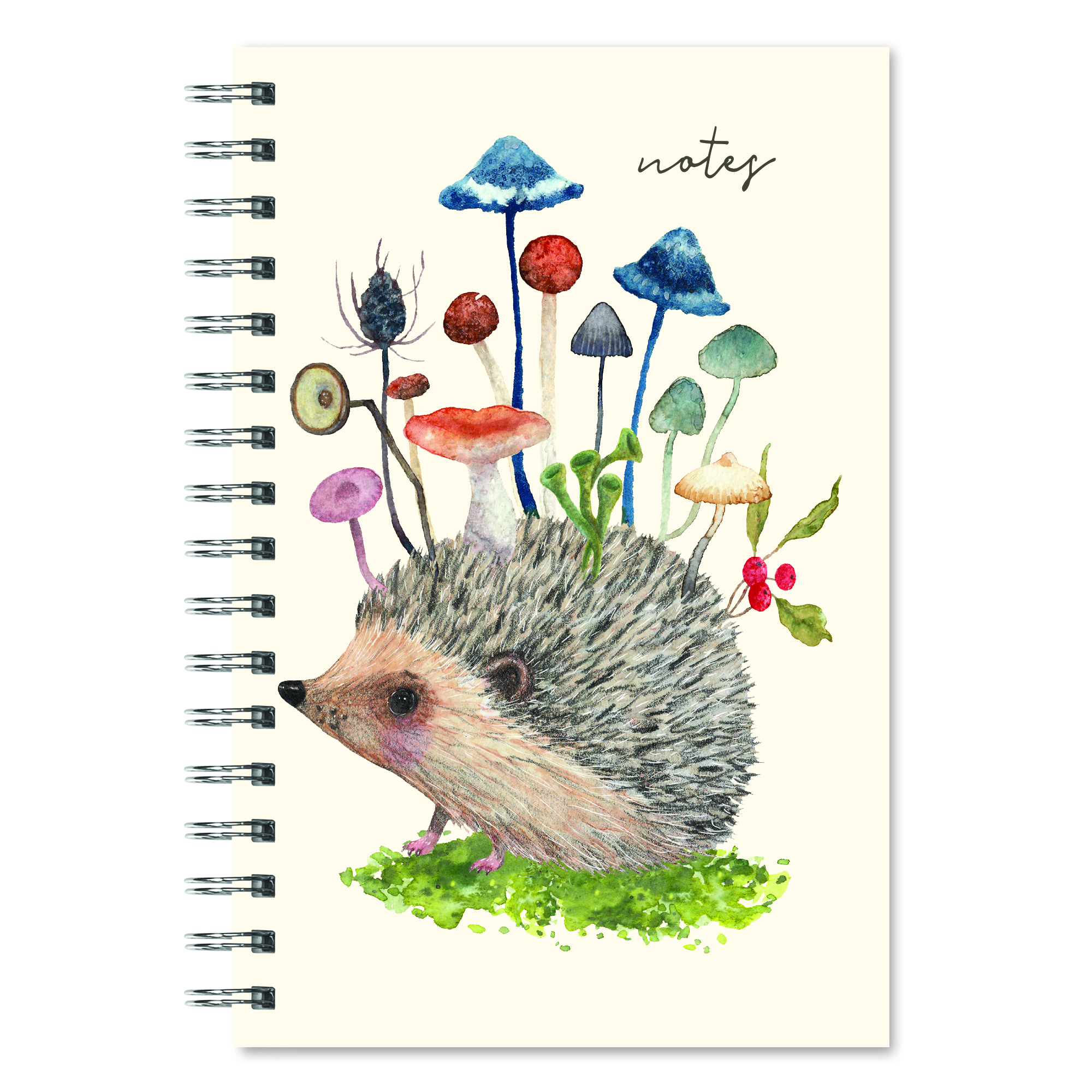 Picture of Hedgehog with Mushrooms Medium Spiral Notebook