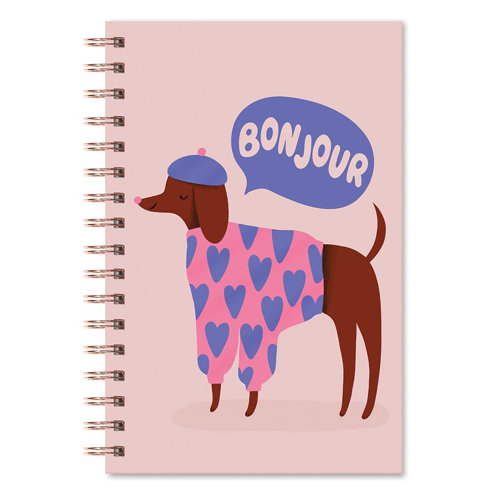 Picture of Bonjour, Mes Amis Medium Spiral Notebook