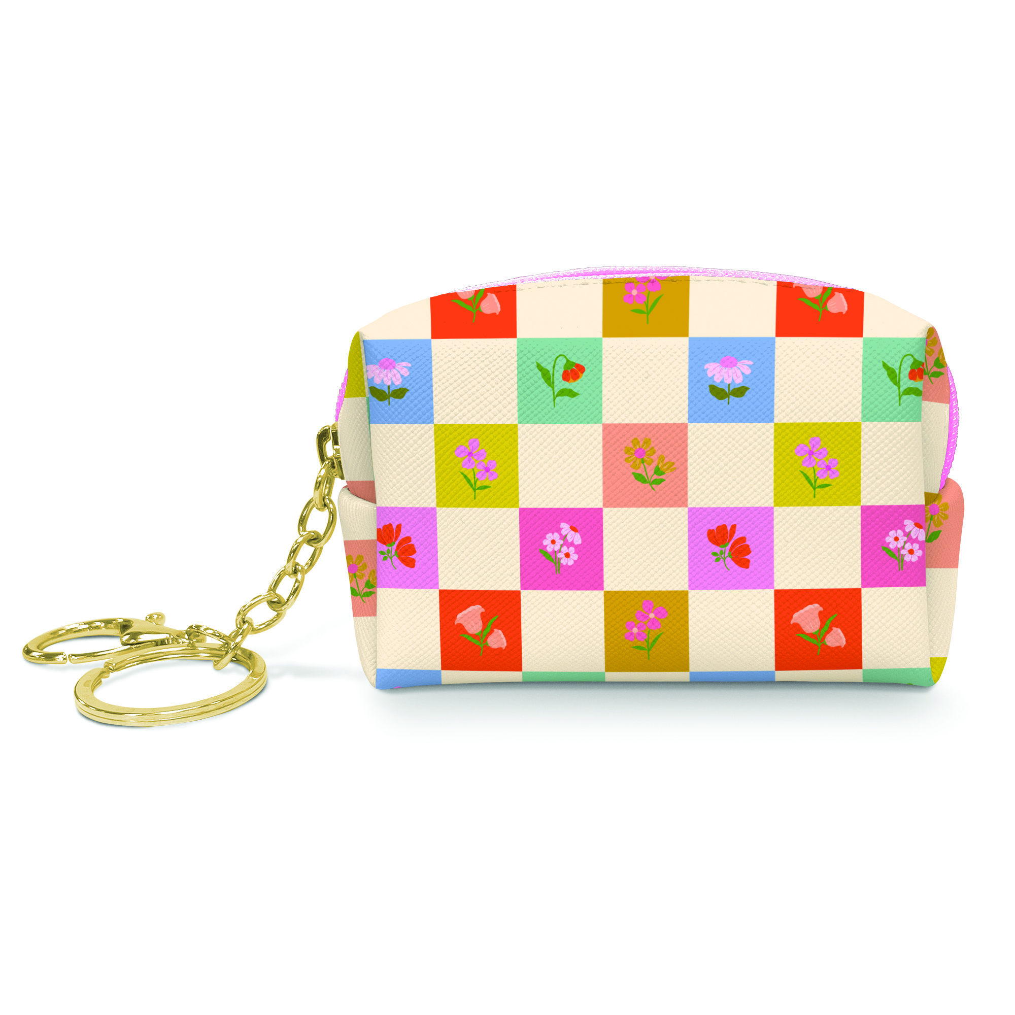 Picture of Checkerboard Blooms Key Chain Pouch